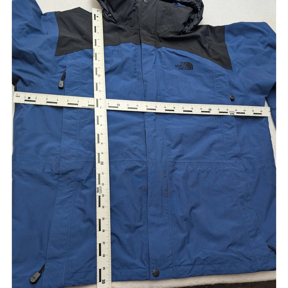 Y2K The North Face Mens XL Blue Black Hooded Waterproof Zip Coat Regular